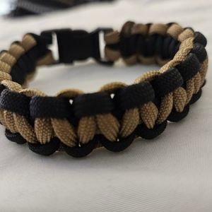Paracord Bracelet‎ Size 8" Black Tan New Handmade